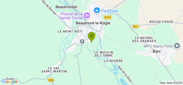 Carte de localisation de la randonnée Le Circuit du Hom au départ de Beaumont-le-Roger