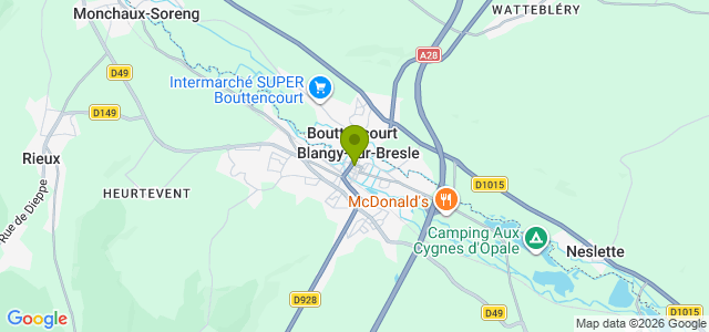 Carte de localisation de la randonnée Parcours des curiosités. au départ de Blangy-sur-Bresle