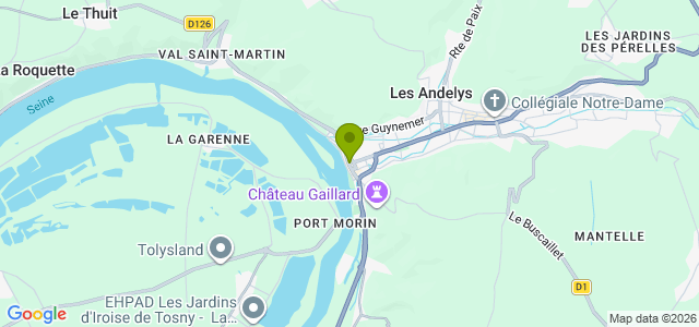 Carte de localisation de la randonnée Sur les falaises des Andelys au départ de Les Andelys ouest
