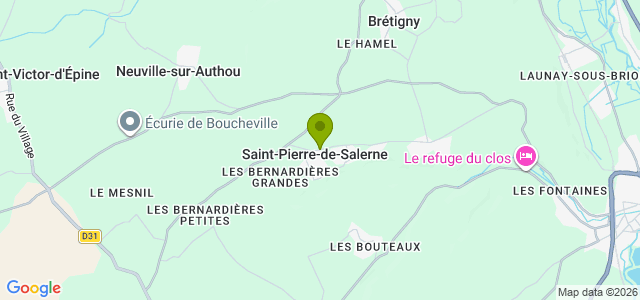 Carte de localisation de la randonnée Circuit des quatre clochers au départ de Saint-Pierre-de-Salerne