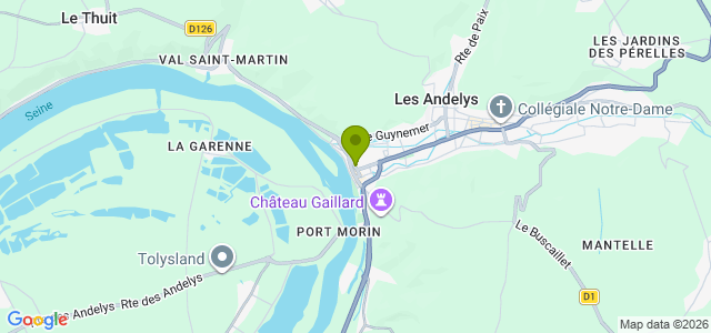 Carte de localisation de la randonnée La boucle Richard Cœur de Lion au départ de Les Andelys