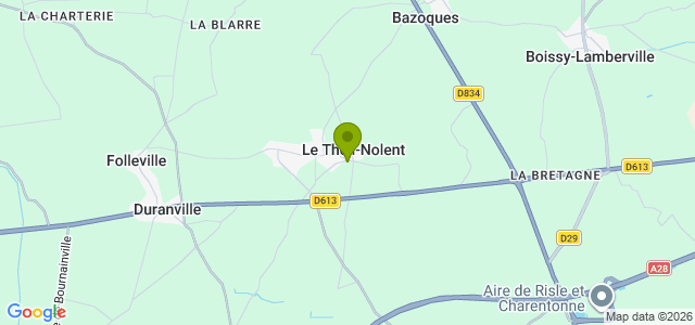Carte de localisation de la randonnée 10km dans le bocage Normand. au départ de Le Theil Nolent