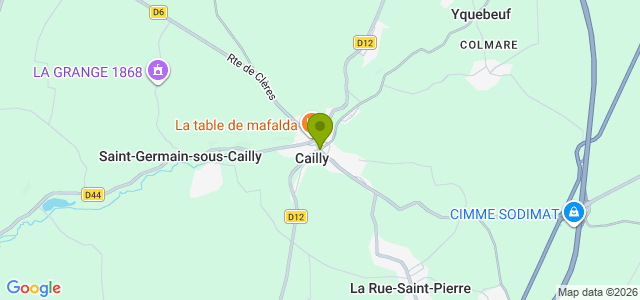 Carte de localisation de la randonnée Chemins boisés. au départ de Cailly