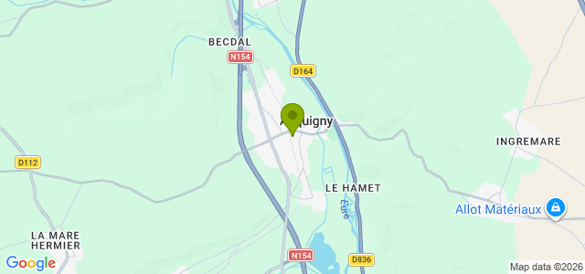 Carte de localisation de la randonnée Du lac de l'Onglais au Bois des Thillers au départ de Acquigny