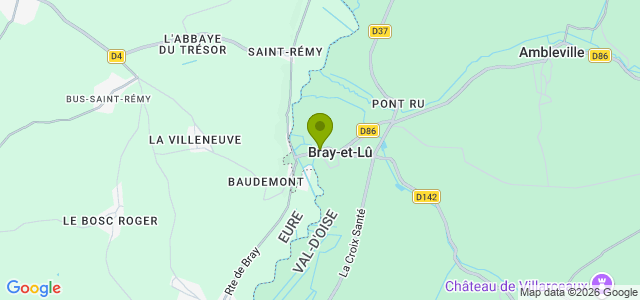 Carte de localisation de la randonnée Frontière de Normandie. au départ de Bray-et-Lù