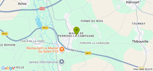 Carte de localisation de la randonnée Circuit de la Vallée près du viaduc du radier d'Aclou au départ de Perriers-la-Campagne