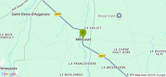 Carte de localisation de la randonnée Sur les deux rives de la Charentonne au départ de Mélicourt
