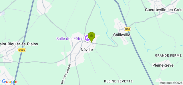 Carte de localisation de la randonnée Derrière St Valéry en Caux. au départ de Néville