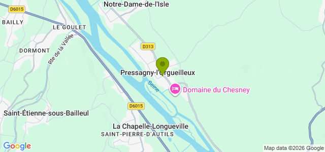 Carte de localisation de la randonnée Bord de Seine et forêt de Vernon au départ de Pressagny-l'Orgueilleux