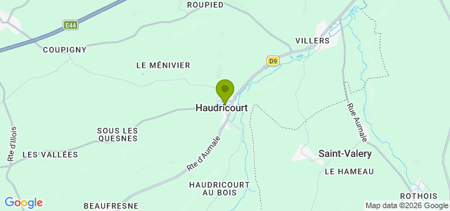 Carte de localisation de la randonnée Paysages vallonnés. au départ de Haudricourt