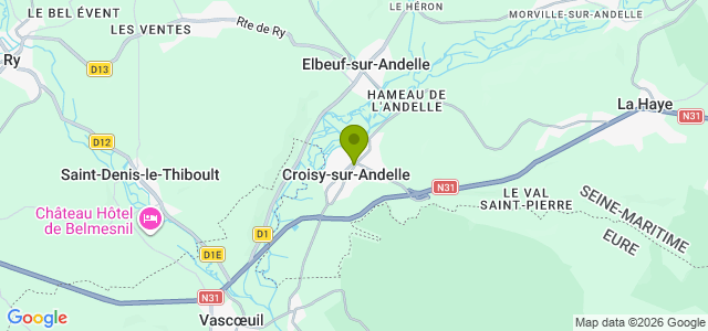 Carte de localisation de la randonnée Vallée de l'Andelle et forêt de Lyons au départ de Croisy-sur-Andelle