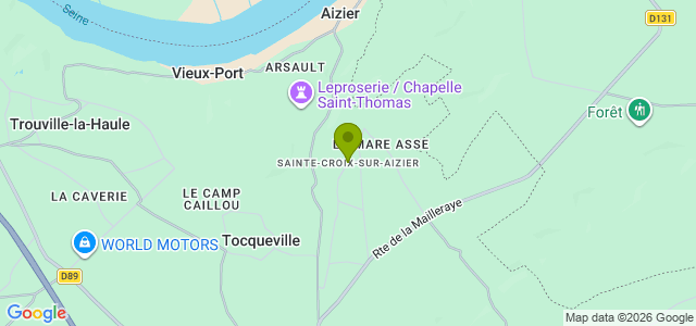 Carte de localisation de la randonnée Bord de Seine au départ de Ste-Croix-sur-Aizier