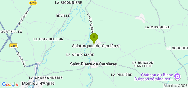 Carte de localisation de la randonnée Les berges de la Guiel et de la Charentonne. au départ de St Agnan de Cerrières