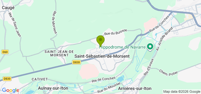 Carte de localisation de la randonnée Rives de l'Iton au départ de St-Sébastien-de-Morsent
