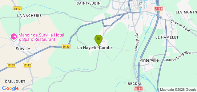 Carte de localisation de la randonnée Du Ravin de Becdal au manoir d'Hellevilliers au départ de La Haye-Le-Comte