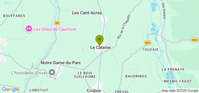 Carte de localisation de la randonnée Les 2 rives de la Scie au départ de Le Catelier