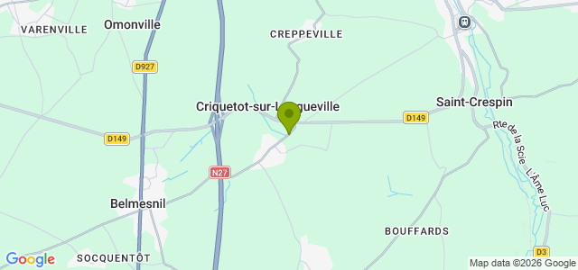 Carte de localisation de la randonnée Campagne et bois. au départ de Criquetot-sur-Longueville