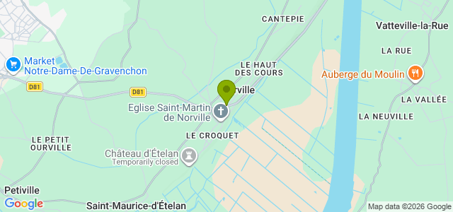 Carte de localisation de la randonnée Pays de Caux et bord de Seine au départ de Norville 2