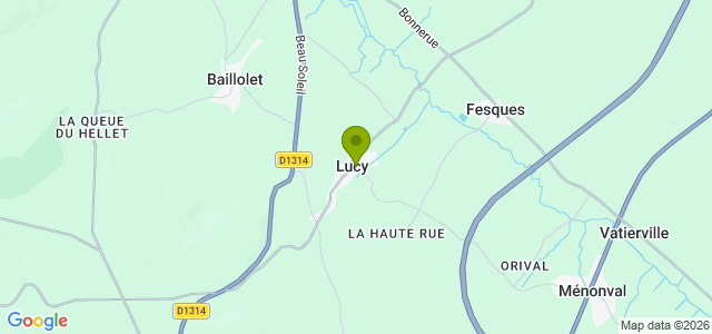 Carte de localisation de la randonnée Paysages de la vallée d'Eaulne près de Neufchâtel-en-Bray au départ de Lucy