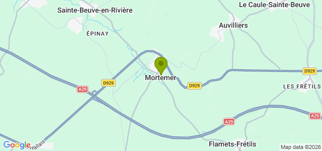 Carte de localisation de la randonnée Eaulne et forêt d\'Eu au départ de Mortemer