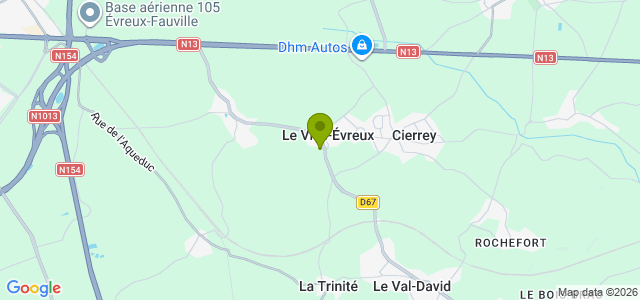 Carte de localisation de la randonnée sur les traces de Gisacum au départ de Vieil-Evreux