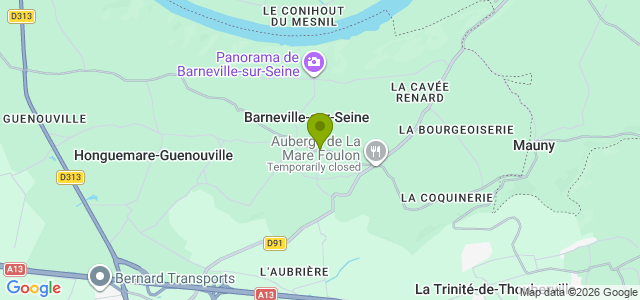 Carte de localisation de la randonnée Boucle entre le plateau et le bord de Seine, avec un panorama hors norme. au départ de Barneville-sur-Seine