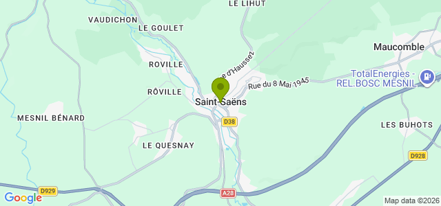 Carte de localisation de la randonnée Boucle de Saint-Saens au Ventes-St-Rémy au départ de Saint-Saens 2