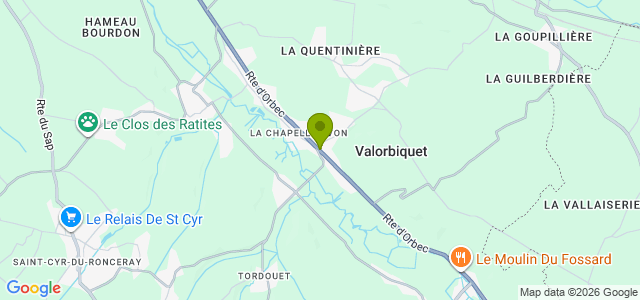 Carte de localisation de la randonnée L'Orbiquet, ses bois son patrimoine au départ de La Chapelle-Yvon