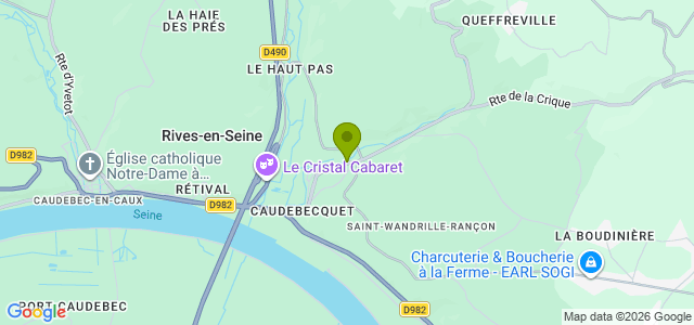 Carte de localisation de la randonnée les collines de l'abbaye au départ de St-Wandrille-Rançon 2