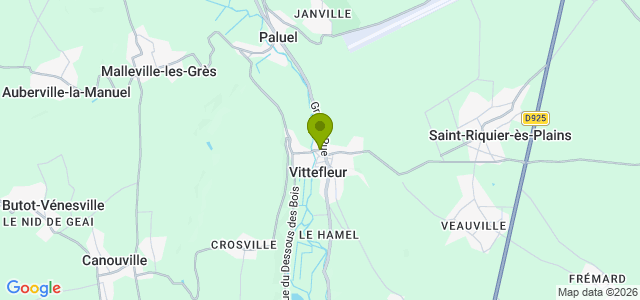 Carte de localisation de la randonnée Paysages de la Durdent au départ de Vittefleur