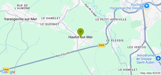 Carte de localisation de la randonnée Des étoiles de mer plein les yeux au départ de Hautot-sur-Mer