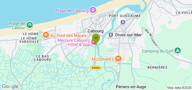 Carte de localisation de la randonnée La plage et la Dives entre Cabourg et Périers-en-Auge au départ de Cabourg