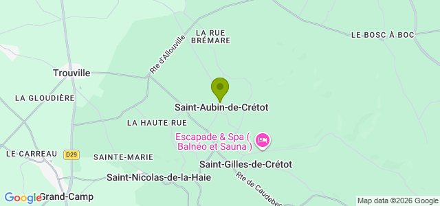 Carte de localisation de la randonnée Forêt du Trait-Maulévrier au départ de St-Aubin-de-Crétot