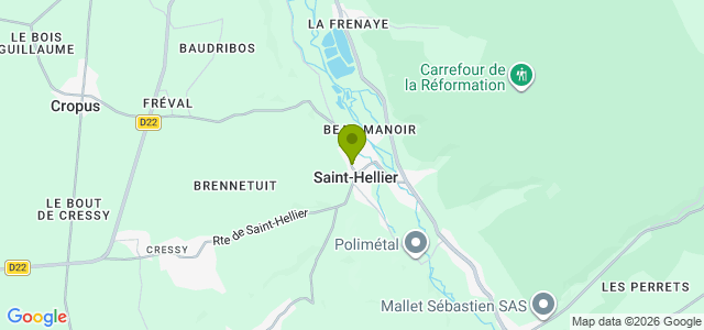 Carte de localisation de la randonnée Forêt d'Eawy et Varenne au départ de St-Hellier
