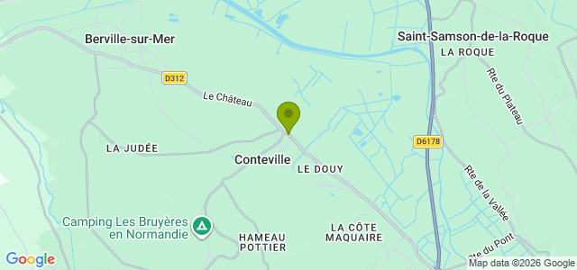 Carte de localisation de la randonnée sur les traces d'Arlette de Falaise au départ de Conteville