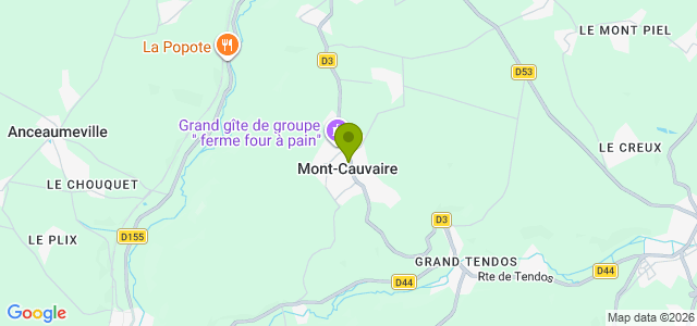 Carte de localisation de la randonnée Circuit du Double Four à Pain au départ de Mont-Cauvaire