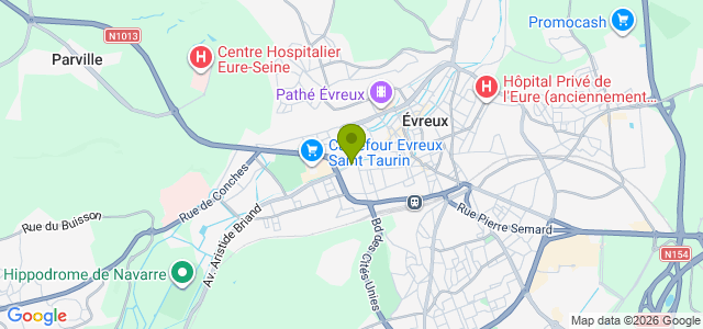 Carte de localisation de la randonnée Promenade dans Evreux, avec les panoramas de la Côte Saint-Sauveur et les bords de l'Iton. au départ de Evreux