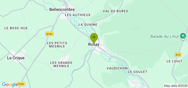Carte de localisation de la randonnée Les coteaux de la Varenne  au départ de Rosay