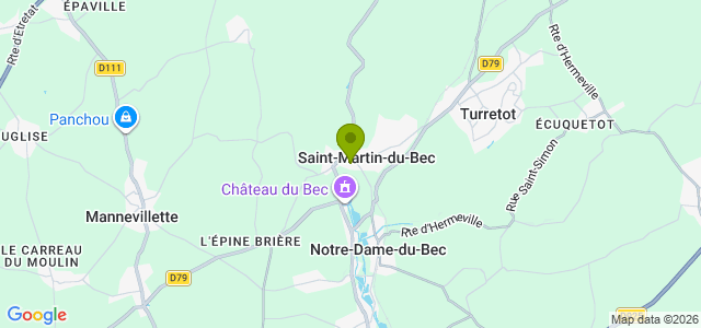 Carte de localisation de la randonnée petites routes et chemins de campagne au départ de St-Martin-du-Bec