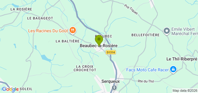 Carte de localisation de la randonnée Vallons de la Béthune au départ de Beaubec-la-Rosière