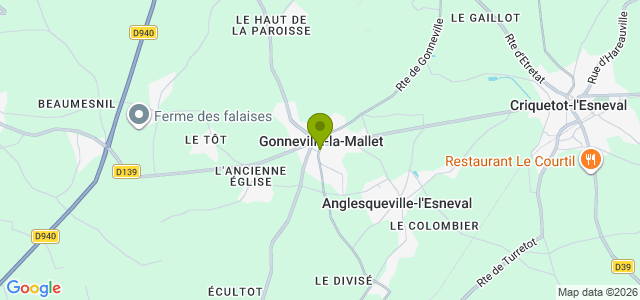 Carte de localisation de la randonnée Plaine du Pays de Caux au départ de Gonneville-la-Mallet