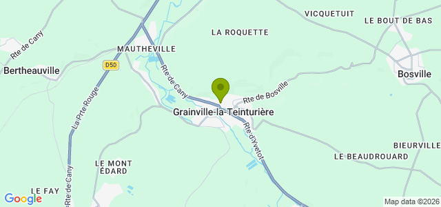 Carte de localisation de la randonnée Bois, plateau et fonds au départ de Grainville-la-Teinturière