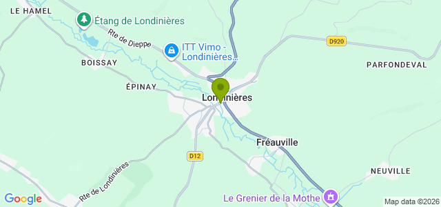 Carte de localisation de la randonnée Vallée et colline de l'Eaulne au départ de Londinières