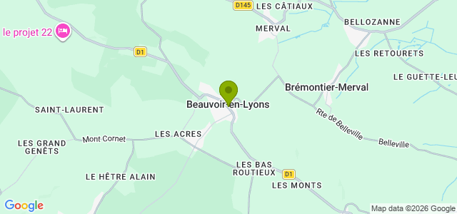 Carte de localisation de la randonnée Forêt domaniale et panorama de la Mistaquerie au départ de Beauvoir-en-Lyons