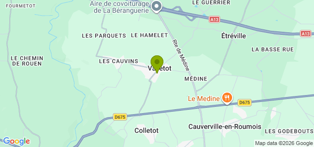 Carte de localisation de la randonnée Chemins du bocage et des bois au départ de Valletot