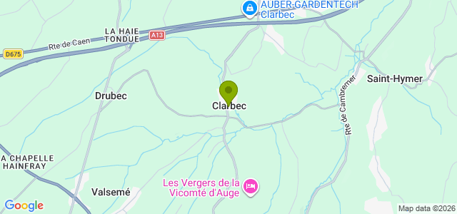 Carte de localisation de la randonnée Paysages du Pays d'Auge au départ de Clarbec