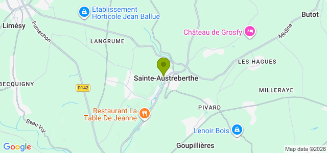 Carte de localisation de la randonnée Le village du loup vair au départ de Sainte-Austreberthe