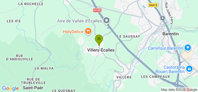 Carte de localisation de la randonnée Chemins boisés et Austreberthe au départ de Villers-Ecalles