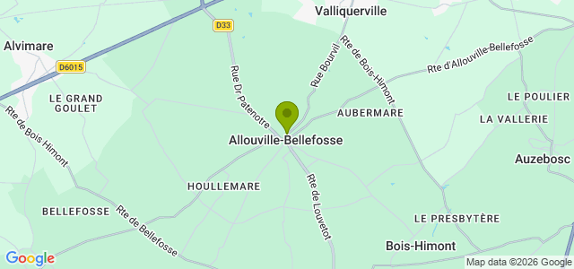 Carte de localisation de la randonnée Du Chêne d'Allouville à ceux de la forêt du Trait-Maulévrier au départ de Allouville-Bellefosse 2