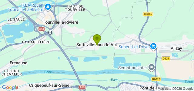 Carte de localisation de la randonnée Autour du bois des Authieux au départ de Sotteville-sous-le-Val